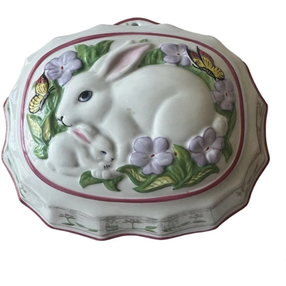 Vintage 1986 Franklin Mint Le Cordon Bleu Bunny Rabbit Porcelain Hanging Mold